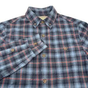 Duluth Trading Small Slim Fit Blue Red Plaid Long Sleeve Button Down Flannel‎